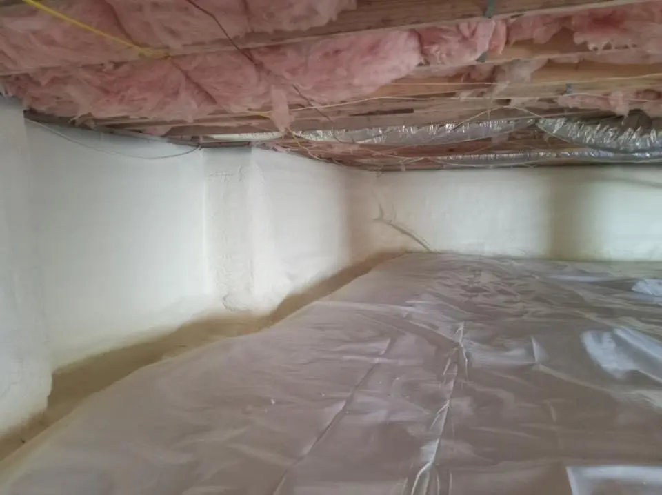 Crawl space encapsulation with closed-cell spray foam for Attic Insulation in New Windsor